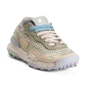 SATORISAN Nubuck Leather Chacrona Leaf Sneakers